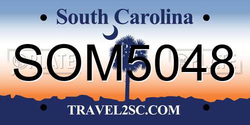 SOM5048 South Carolina License Plate
