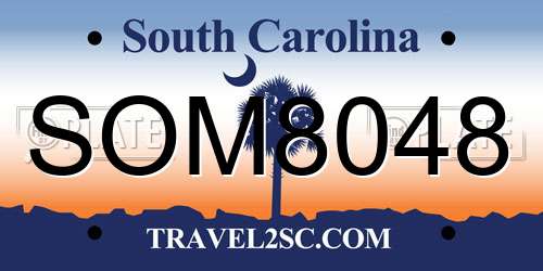 SOM8048 South Carolina License Plate