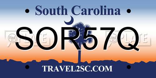 SOR57Q South Carolina License Plate