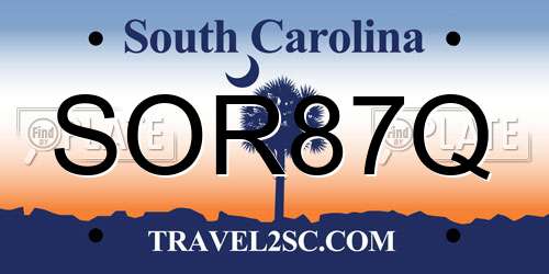 SOR87Q South Carolina License Plate
