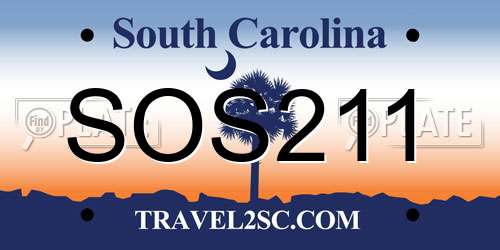 SOS211 South Carolina License Plate
