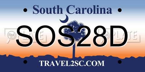 SOS28D South Carolina License Plate