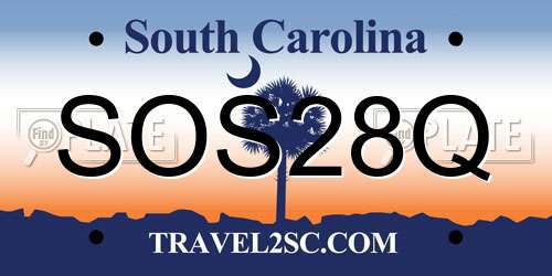 SOS28Q South Carolina License Plate