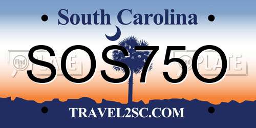 SOS75O South Carolina License Plate