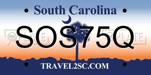 SOS75Q South Carolina License Plate