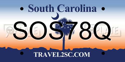 SOS78Q South Carolina License Plate