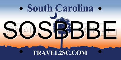SOSBBBE South Carolina License Plate