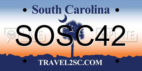 SOSC42 South Carolina License Plate