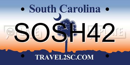 SOSH42 South Carolina License Plate