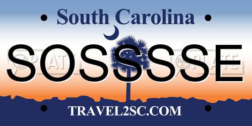 SOSSSSE South Carolina License Plate