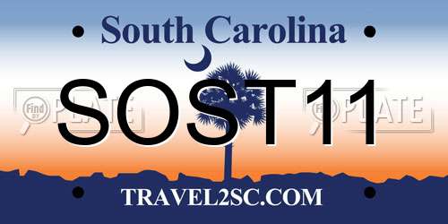 SOST11 South Carolina License Plate