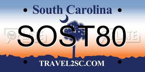SOST80 South Carolina License Plate