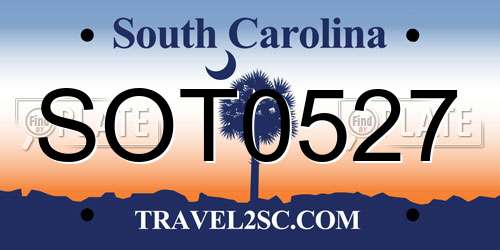 SOT0527 South Carolina License Plate