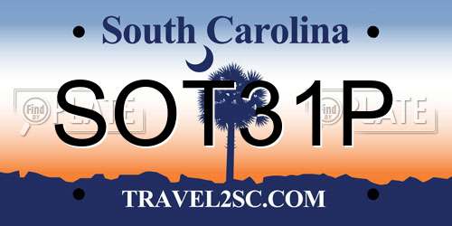 SOT31P South Carolina License Plate