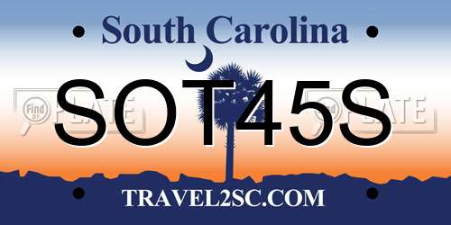 SOT45S South Carolina License Plate