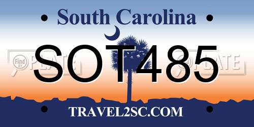 SOT485 South Carolina License Plate