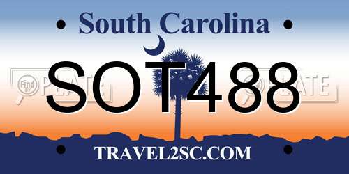 SOT488 South Carolina License Plate