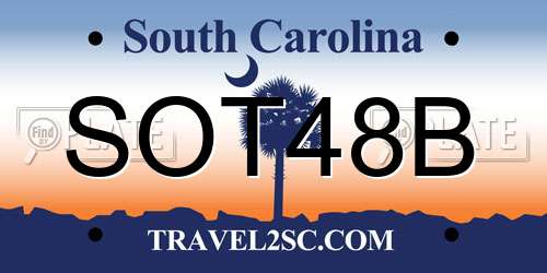 SOT48B South Carolina License Plate