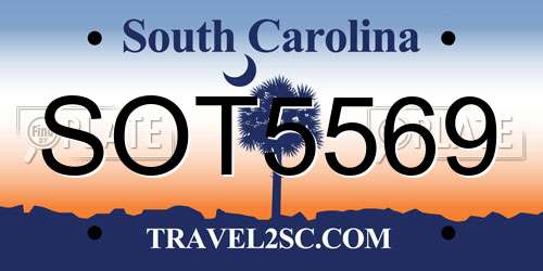 SOT5569 South Carolina License Plate