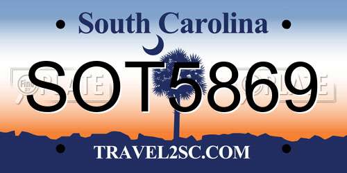 SOT5869 South Carolina License Plate