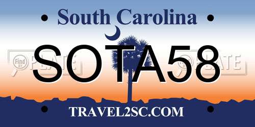 SOTA58 South Carolina License Plate