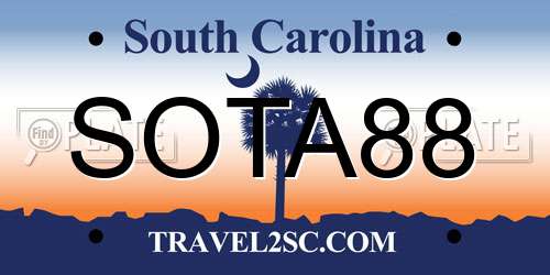 SOTA88 South Carolina License Plate