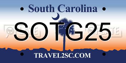 SOTG25 South Carolina License Plate
