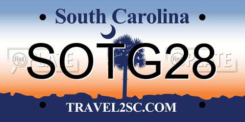 SOTG28 South Carolina License Plate