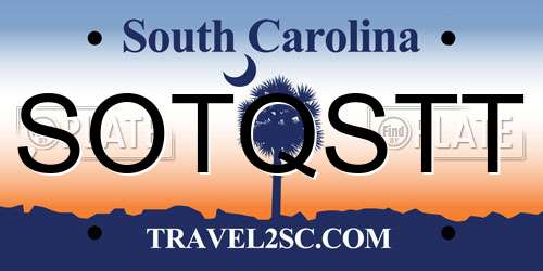 SOTQSTT South Carolina License Plate