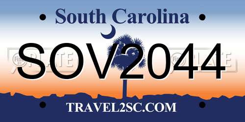 SOV2044 South Carolina License Plate