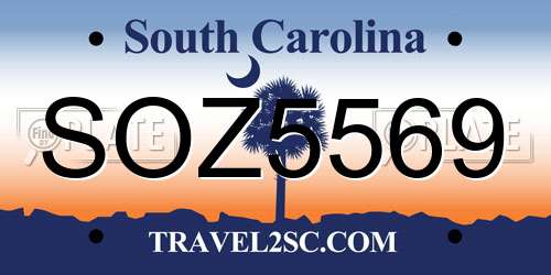 SOZ5569 South Carolina License Plate
