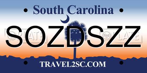 SOZDSZZ South Carolina License Plate