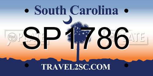 SP1786 South Carolina License Plate