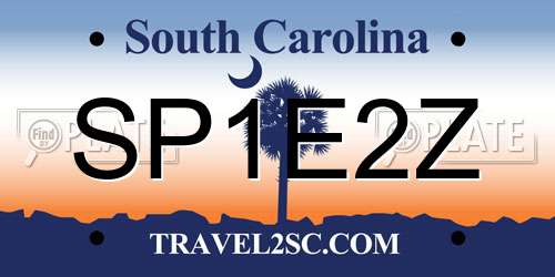 SP1E2Z South Carolina License Plate