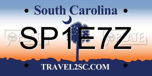 SP1E7Z South Carolina License Plate