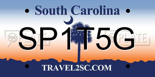 SP1T5G South Carolina License Plate