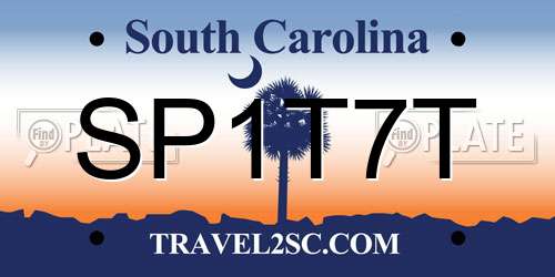 SP1T7T South Carolina License Plate