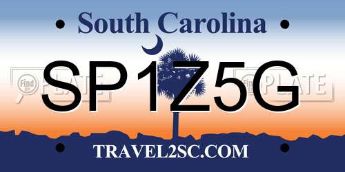 SP1Z5G South Carolina License Plate
