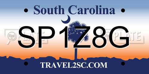 SP1Z8G South Carolina License Plate