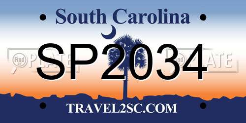 SP2034 South Carolina License Plate