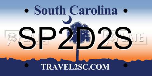 SP2D2S South Carolina License Plate