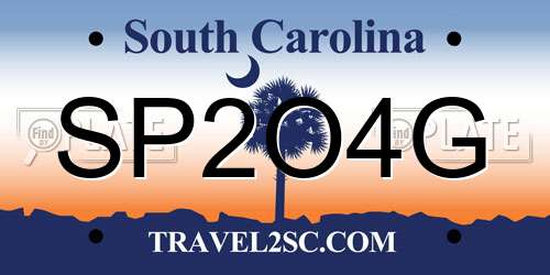 SP2O4G South Carolina License Plate