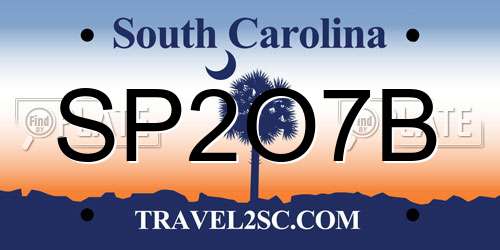 SP2O7B South Carolina License Plate