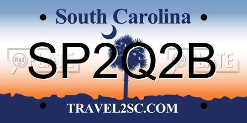 SP2Q2B South Carolina License Plate