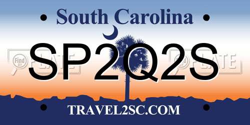 SP2Q2S South Carolina License Plate