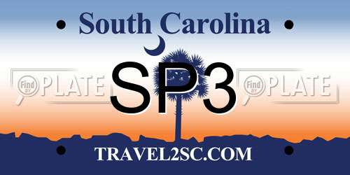 SP3 South Carolina License Plate