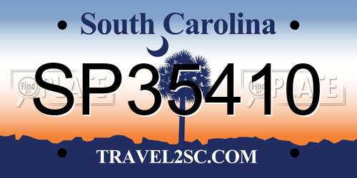 SP35410 South Carolina License Plate