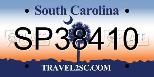 SP38410 South Carolina License Plate