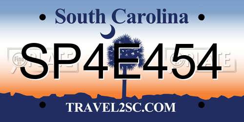 SP4E454 South Carolina License Plate