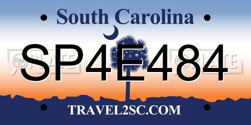 SP4E484 South Carolina License Plate